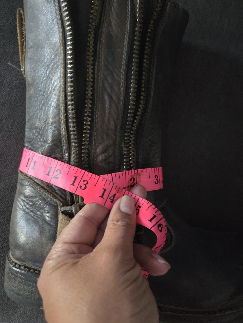 Brown Leather Motorcycle Boots with Side Zippers - Picture 10 of 10